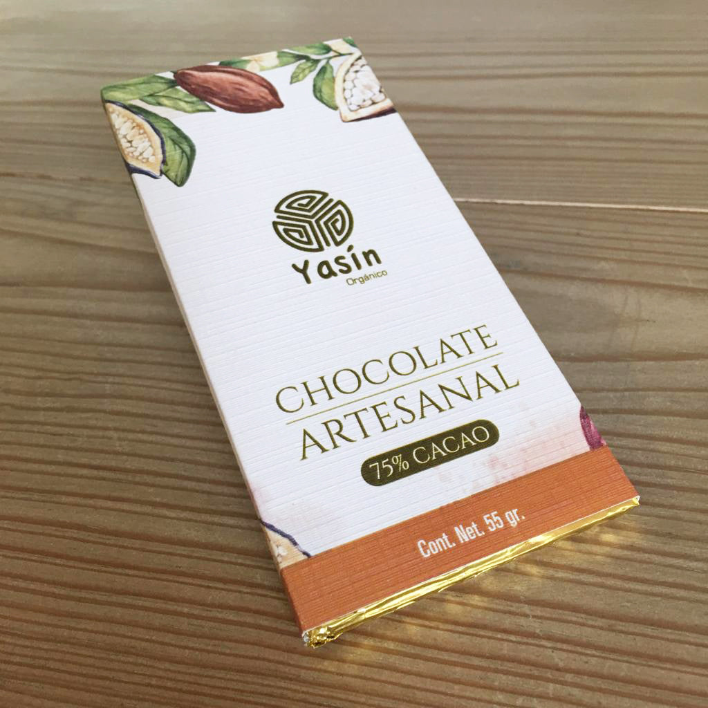 CHOCOLATE ARTESANAL 75% PURO CACAO 55 GR.