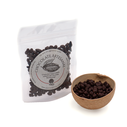 NIBS DE CACAO CUBIERTOS DE CHOCOLATE 40 GR.